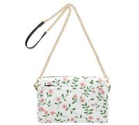 KLL Cartoon Hand-painted Flowers Pastoral Fashion Crossbody Small Bag For Women Vegan Leather Casual Purse Zip Shoulder Hand Bags
