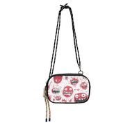 KLL Cartoon Scary Monster Red and White Sling Bags Crossbody for Womens Fashion with Credit Card Slots Small Shoulder Bags Walk the dog