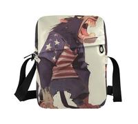 KLL Cartoon Tasmanian Devil Cool Animal Patriotic Color small messenger bag for women Vegan Leather Small Crossbody Bags Shopping Shoulder Handbags