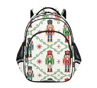 KLL Casual Backpack for Girls Daycare Bag Boys Casual Shoulder Daypack Christmas Nutcrackers Soldiers Winter