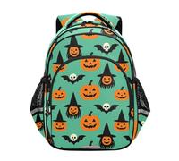 KLL Casual Backpack for Kids Boy's/Girl's Bag Pack for School Adolescentes Childs Casual Day pack Vintage Halloween Pumpkins Ghosts Witch Bats