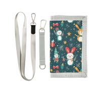 KLL Celebrate The New Year Trifold Mens Slim Wallet for Male Minimalistic Casual Mens Small Wallet with Lanyard