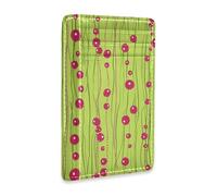 KLL Cherry Wine Strings Lime Green men slim wallet With Cash Slot RFID Blocking credit card holder for men&women cartera para hombre