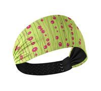 KLL Cherry Wine Strings Lime Green no slip fashion headbands Elastic wide head bands for women's hair for Gym washing face Volleyball