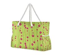 KLL Cherry Wine Strings Lime Green Sturdy big beach bag with zipper womens tote bags Travel Essentials Beach Gifts Birthday Gifts for Women