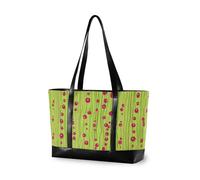KLL Cherry Wine Strings Lime Green trendy 14inch laptop bag for women with zipper 14inch tote bag Large Handbag for Travel Essentials Beach Gifts Birthday Gifts for Women with bolsas para