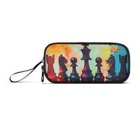 KLL Chess Set Color Painting Nylon Pencil Case Pencil Bag Big Capacity Pencil Case for Teen Stationery for High School Men