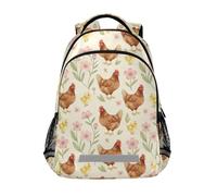 KLL Chickens Chicks Flowers Print personalized backpack for kids with big book bags for middle school mochilas escolares para ni?as