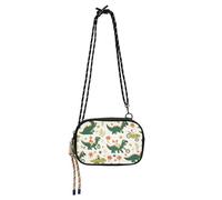 KLL Childish Doodle Green Dino Womens Purses Crossbody for Men Fashion with Credit Card Slots Side Bags Walk the dog