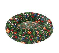 KLL Christmas Deco Holly Present Green Calming Anti Anxiety Pet Cat Bed fluffier Cat Cave Bed for Medium Size Pets Sleeping cama para perro