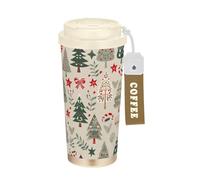 KLL Christmas Hearts and Trees Stainless Steel Travel Coffee Tumbler With Lids designed Coffee Mug To Go For Hot Cold Drinks 17 oz Spill Proof