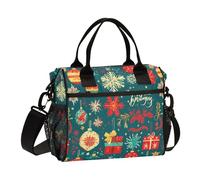 KLL Christmas Snowflake Gift Box Large Capacity Lunch Bag Pack with Shoulder Strap Lunch Box for Adults for Travel Porta comidas para Lunch
