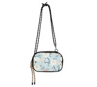 KLL Chrysanthemum Flowers Light Blue West Crossbody Purse for Mens Fashion with Credit Card Slots Messenger Bag Crossbody For Hiking Traveling