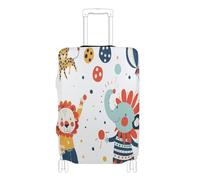 KLL Circus Characters Elastic large luggage cover Scratchproof suitcase elastic cover travel accessories Fit 18-32 Inch Luggage, Circus characters, XL 29-32 in