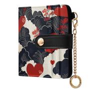 KLL Cloud Japanese Style Heart Shape Valentine's Ladies Classic Foldable Wallet Portable PU Leather Wallet With Card Slots for Woman Girl