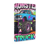 KLL Color Cool monsters Truck leather mens wallet slim with money clip RFID Blocking money clip with card holder for Men and Women tarjetero para hombre