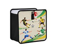 KLL Color Footballers Illustrations Hanging Foldable Car Garbage Cans Hanging Garbage can for car Organizer bin for Women Men Road Trip Essentials