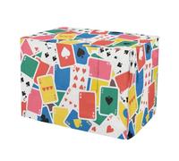 KLL Colored Cartoon Playing Cards Dog Crates Covers Pets Kennel Cover Rollers Shades 30 Inch