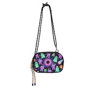 KLL Colorful Astronaut Ghosts for Happy Halloween Mini Crossbody Bag Womens Waterproof with Adjustable Strap Small Shoulder Bags Walk the dog