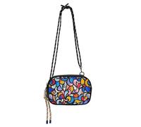 KLL Colorful Baroque Pattern West Crossbody Purse for Men Trendy with Credit Card Slots Small Black Purses Go shopping