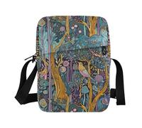 KLL Colorful Bird Safari Wind messenger bags Vegan Leather mens crossbody bag Travel Handbag For Travel