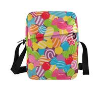 KLL Colorful Cartoon Candy Food messenger bags Vegan Leather Crossbody Bags For Women Casual Ladies Shoulder Handbags