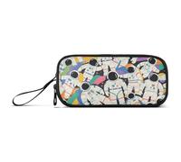 KLL Colorful Cartoon Cute Astronaut Nylon Pencil Bags for Girls High Capacity Pencil Case for Teen Girls Stationery Organizer for School Student