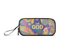 KLL Colorful Cartoon God Fashion Nylon Pencil Bags Big Capacity Big Zipper Pencil Case School Stationery for High School Teens