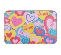 KLL Colorful Cartoon Heart Love Cute Summer Cooling Gel mat for Dogs Self Cooling mat for Cats Outdoor for Rabbits Outdoors Non-Electric cama refrescante para Perros M