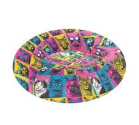 KLL Colorful Cool Cats Pop Art Anxiety Relief Pet Cat Beds fluffier Dog Pillow Bed for Extra Small Size Pets Supplies cama para Perros pequenos