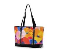 KLL Colorful Florals Bright Large Capacity laptop bag for work with zipper womens work tote bag Large Handbag for Travel Essentials Beach Gifts Birthday Gifts for Women with diaper bolsa para