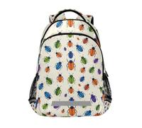 KLL Colorful Insect Beetle Bug White Safaris waterproof school backpack for kids with large book bags for boy bultos escolar para ni?as