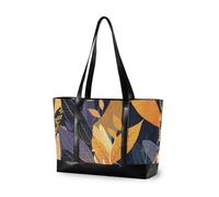 KLL Colorful Leaves Pattern Print Art essentials computer bag with zipper zipper tote Large Handbag for gym with diaper bolso de trabajo para mujer