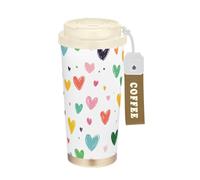 KLL Colorful Love Hearts Stainless Steel Coffee Travel Tumbler With Lid designed Coffee Mug To Go For Hot Cold Drinks 17 oz Spill Proof