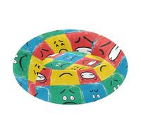 KLL Colorful Pop Art Style Face Icons Anxiety Relief Pet Cat Beds fluffier Calming Bed for Medium Size Pets Supplies cama para perro