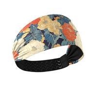 KLL Colorful Water-lily Moisture Wicking fabric headbands Elastic head sweat bands for women for Workouts washing face Football
