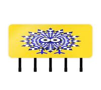 KLL Crazy Checkered Chick Snowflake Yellow Keys Holder on Wall with Mail Organizer & 5 Self-Adhesive Hanging Wall Hanger for Home Improvement Entryway Doorway