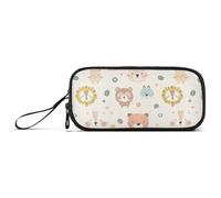 KLL Cute Animal Faces Nylon Pencil Bags for Girls High Capacity Pencil Cases for College Stationery Organizer for Middle School Women
