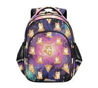 KLL Cute Backpack for Boys Girls Middle High School Backpack Teen Boys Travel Back Pack Funny Space Cat Pizza Galaxy Nebula