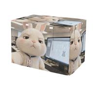 KLL Cute Bunny Selfie at Work Cover for Dog Crate Privacy Wire Cage Cover Roller Shades 48 Inch