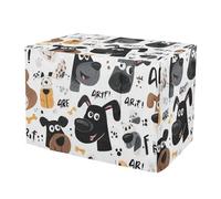 KLL Cute Cartoon Funny Dogs Metal Dog Crate Covers Pet Privacy Cover with Roller Shades 48 Inch