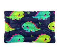 KLL Cute Cartoon Green Dinosaur Washable Dog Sleeping Mattress Soft Comfortable Anti-Slip Bottom Dog Cat Bed for Large Jumbo Medium Small Dogs 36" x 24"