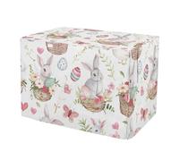 KLL Cute Cartoon Spring Easter Bunnies Dog Crate Cover Privacy Kennel Cover Rollers Shades 48 Inch