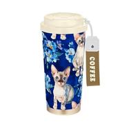 KLL Cute Devon Rex Cats Royal Blue Stainless Steel Coffee Tumbler For Men With Lids designed To Go Coffee Mug For Hot And Cold 17 oz Leak Proof