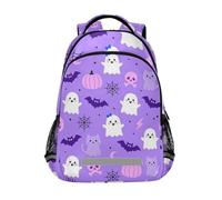 KLL Cute Halloween ghosts Purple Pattern kids waterproof backpack boys with large books bag for book bags for teenage girls boys mochilas para la escuela