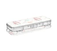 KLL Cute Hippo Angel on White Designed Clear Plastic Pencil Box