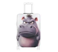 KLL Cute Hippo Anger Elastic fabric luggage cover Scratchproof cover for suitcase Baggage Protector Fit 18-32 Inch Luggage, Cute hippo anger, XL 29-32 in