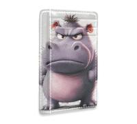 KLL Cute Hippo Anger leather mens slim wallets with money clip RFID Blocking slim credit card holder for Men and Women carteras para mujer