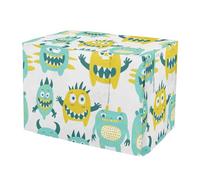 KLL Cute Little Monsters Green Yellow Dog Cage Covers Pet Kennel Cover Roller Shades 42 Inch