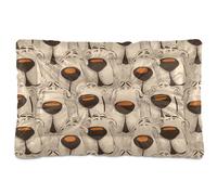 KLL Cute Retro Sad Dog Washable Pet Sleeping Mat Soft Anti-Slip Dog Cat Bed for Medium/Large Dogs 36" x 24"